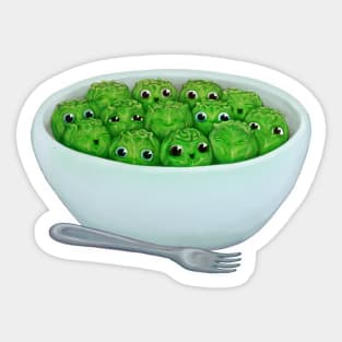 happy kawaii brussels sprouts Sticker